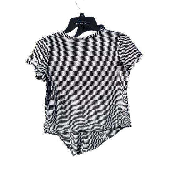 Madewell -265 knot front short sleeve black white tee top Small - Picture 5 of 5